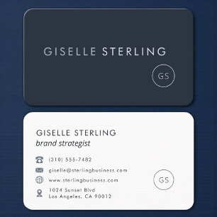 Carte De Visite Stratège de marque Bleu marine Professionnel