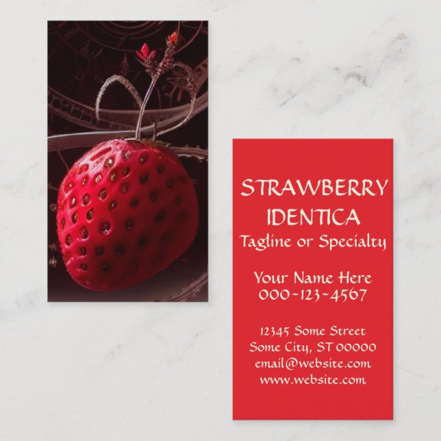 Carte De Visite strawberry sombre (Devant / Derrière)