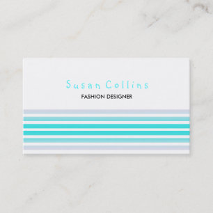 Carte De Visite Stried Propre Mode Turquoise Mer Bleu Simple