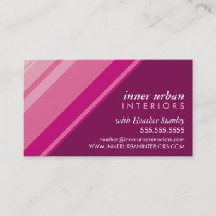 Carte De Visite STRIPE MODERNE audacieuse prune rose monochrome fr
