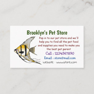 Carte De Visite Striped angelfish cartoon