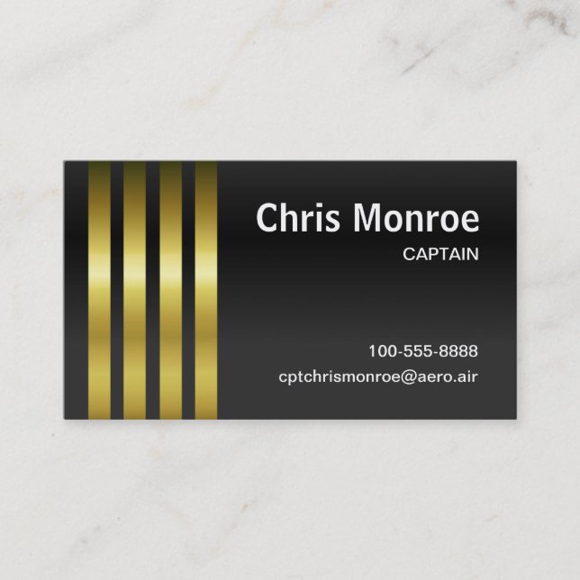Carte De Visite Stripes de capitaine (Devant)