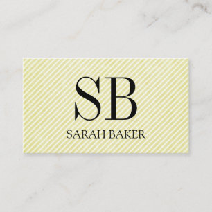 Carte De Visite Stripes et Monogrammes de script