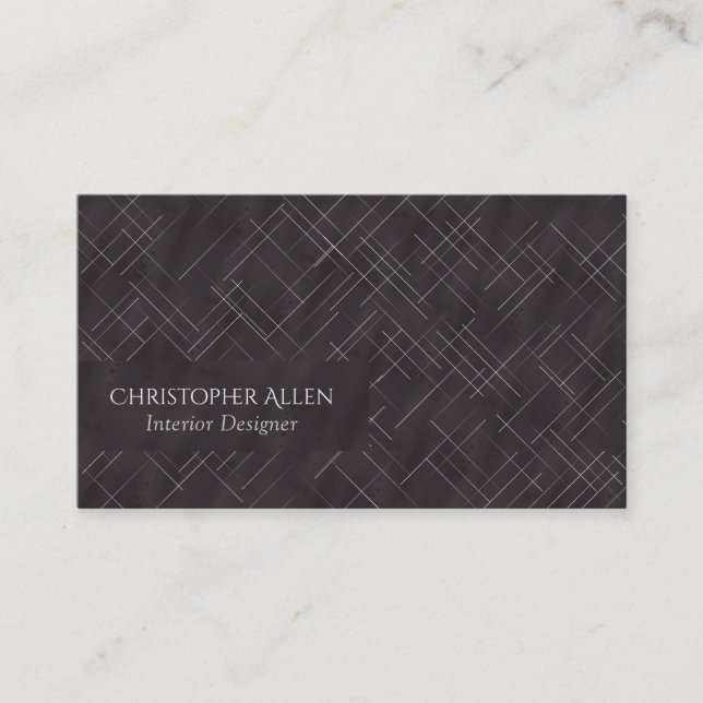 Carte De Visite Stripes minimalistes | Anthracite (Devant)