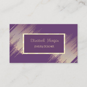 Carte De Visite Stripes Modernes, Designer Bijoux Cadre Or
