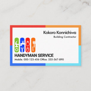 Carte De Visite Structure colorée Handyman Construction