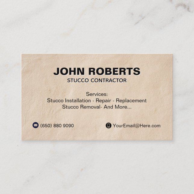 Carte De Visite Stucco Business Card Construction Wall QR Code (Devant)