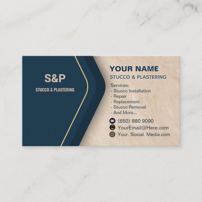 Carte De Visite Stucco Business Card Plastering (Devant)