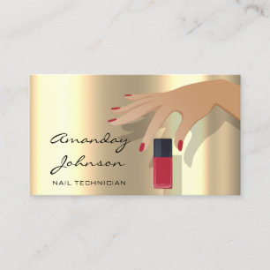 Carte De Visite Studio Artiste Clou Manicure Rouge Pedicure Or