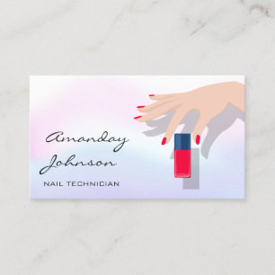 Carte De Visite Studio Artiste Nails Manucure Rouge Pedicure Ombre