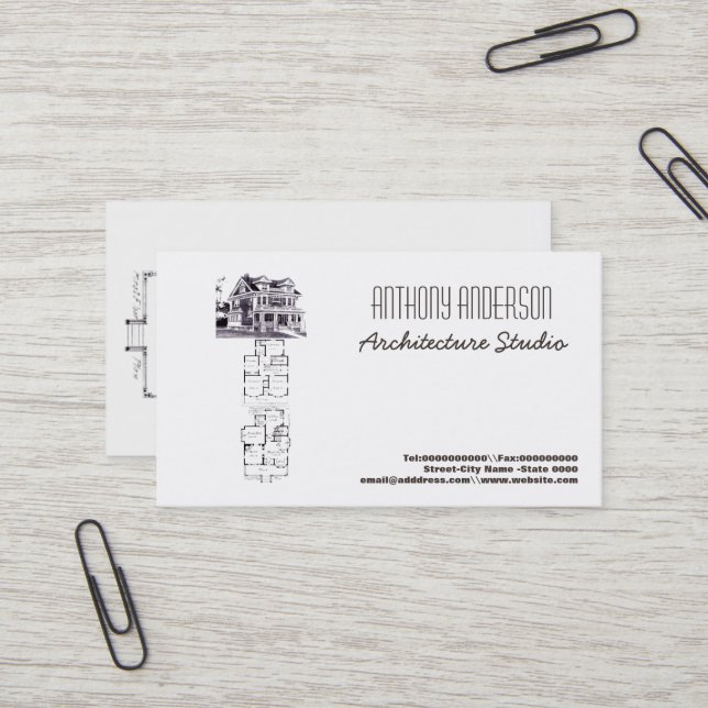 Carte De Visite Studio d'architecture (Devant/Arrière en situation)