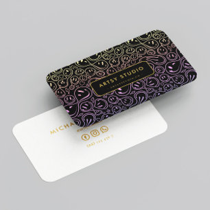 Carte De Visite Studio d'Art Moderne Minimaliste Sourire créatif