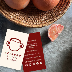 Carte De Visite Studio de céramique POTTERY Icônes élégantes dessi