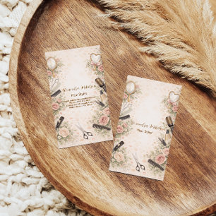 Carte De Visite Studio de coiffure florale romantique branding