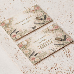 Carte De Visite Studio de coiffure florale romantique branding