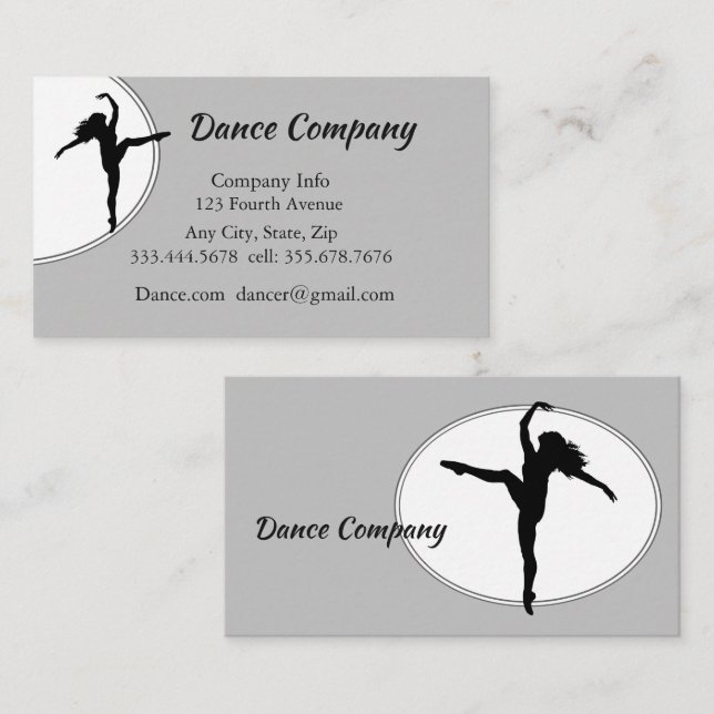 Carte De Visite Studio de danse de jazz ou de ballet (Devant / Derrière)