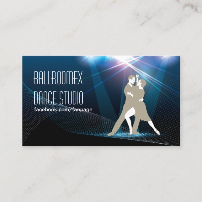 Carte De Visite Studio de danse élégante de salle de bal (Devant)
