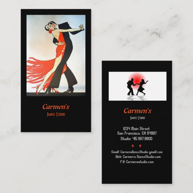 Carte De Visite Studio de danse instructeur (Devant / Derrière)