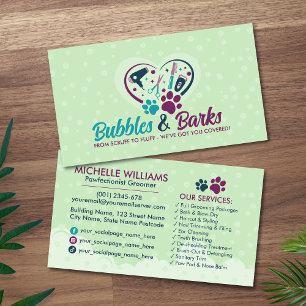 Carte De Visite Studio De Grooming Pour Animaux - Services Groomer