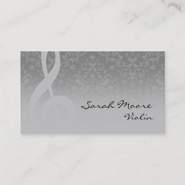 Carte De Visite Studio de musique Treble Clef Musicien enseignant (Devant)
