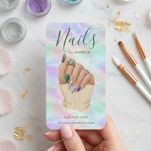 Carte De Visite Studio de Nail Art Opale Artiste Manucure de Style