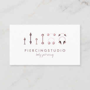Carte De Visite Studio de piercing corporel Tatouage Rose Gold