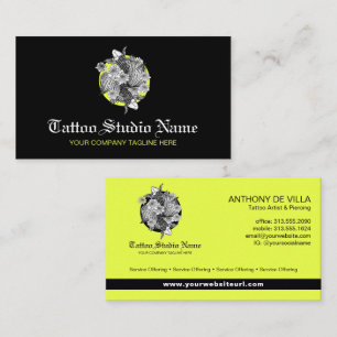 Carte De Visite Studio De Tatouage, Artiste De Tatouage - Neon Koi