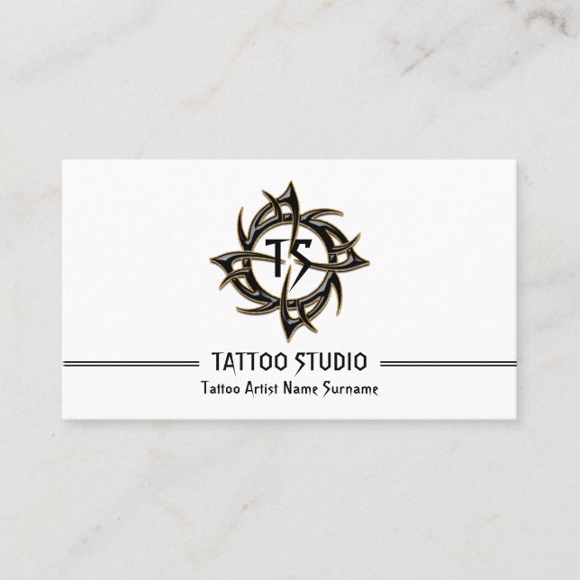 Carte De Visite Studio De Tatouage Moderne Minimal (Devant)