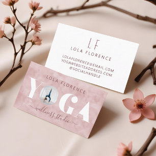 Carte De Visite Studio de yoga de luxe rose chic moderne minimalis