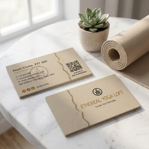 Carte De Visite Studio de Yoga Entreprise Papier Brun