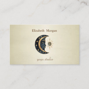 Carte De Visite Studio de yoga professionnel Soleil Lune
