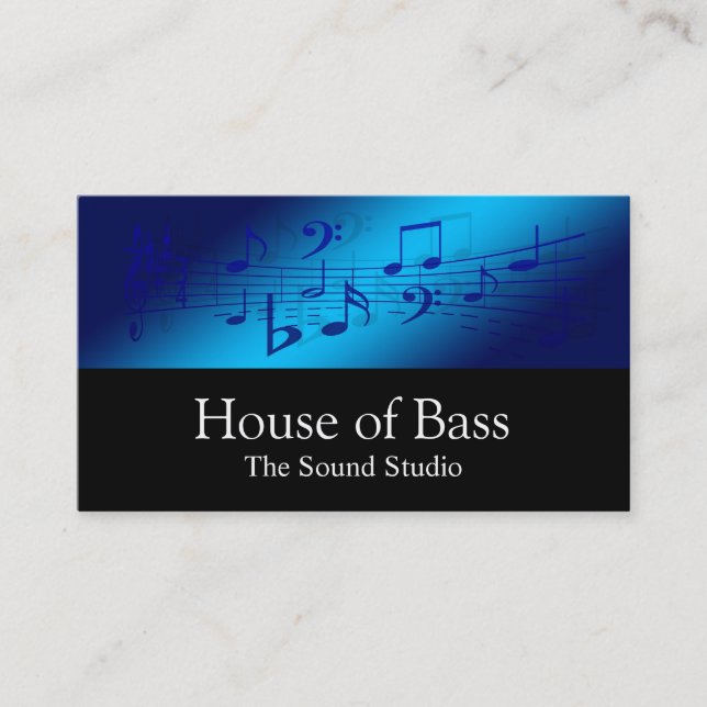 Carte De Visite Studio d'enregistrement professionnel Blue Music (Devant)