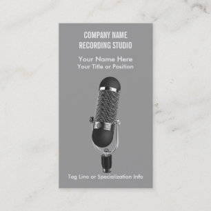 Carte De Visite Studio ou divertissement de musique de microphone