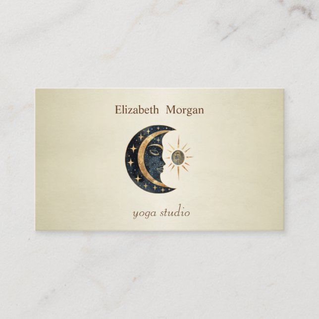Carte De Visite Studio Professionnel de Yoga Sun Moon (Devant)