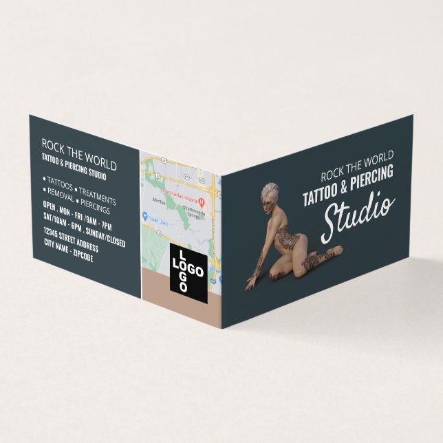 Carte De Visite Studio Tatouage & Piercing Corps, Rendez-vous (Extérieur)