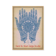 Carte de visite Studio Yoga Henna Blue