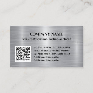 Carte De Visite Style aluminium en acier brossé métallique Ajouter