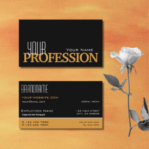 Carte De Visite Style Black Orange Simple et professionnel