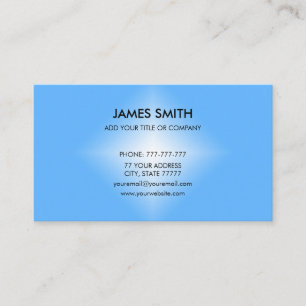 Carte De Visite Stylé bleu et blanc dégradé diamant personnalisabl