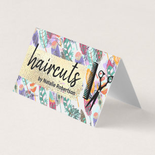 Carte De Visite Style Boho   Or brossé   Outils Salon