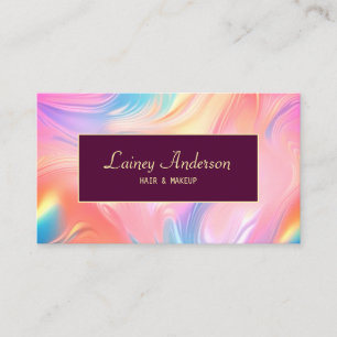 Carte De Visite Stylé Branché néon funky faux holographique