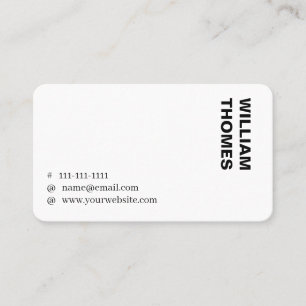 Carte De Visite Style Commercial Minimaliste Monochrome Noir Blanc