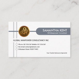 Carte De Visite Stylé Creative Grey Crisscross RH main-d'oeuvre