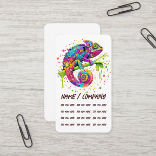 Carte De Visite Style d'aquarelle des teintures Chameleon