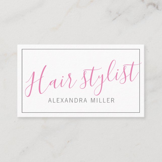 Carte De Visite Style de cheveux de script moderne simple (Devant)