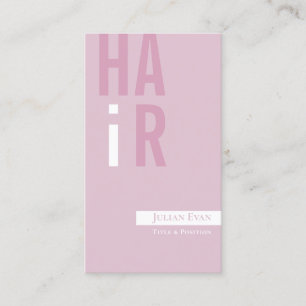 Carte de visite stylé de coiffeur rose fille