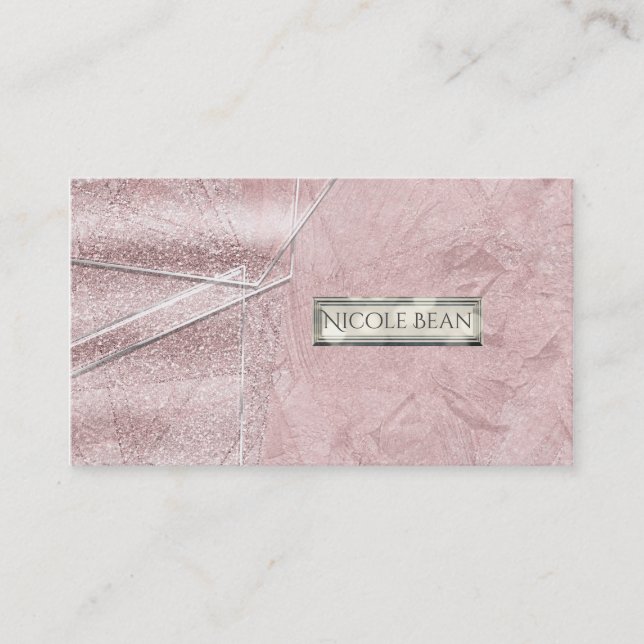 Carte De Visite Style de design de verre en cristal rose Shimmer (Devant)