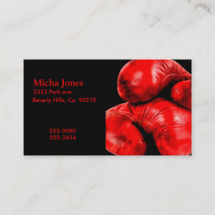 Carte De Visite Style de grunge de boxeur de gants de boxe