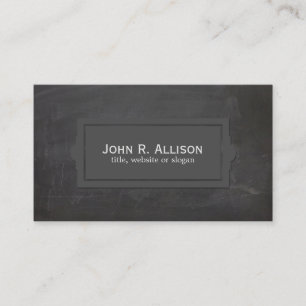 Carte De Visite Style de plaque Vintage rustique noir