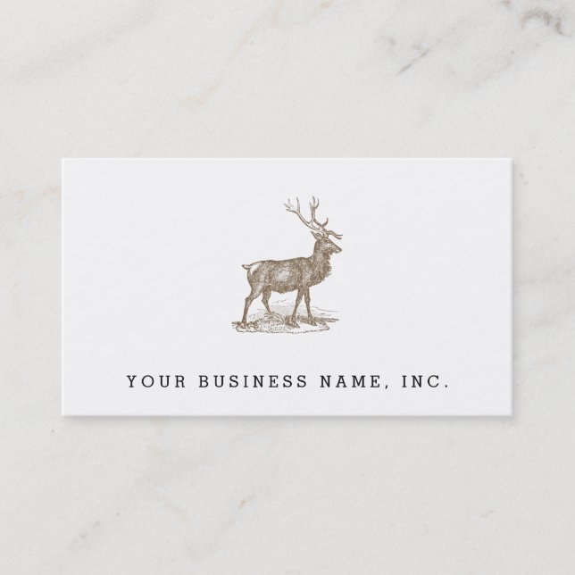 Carte De Visite Style d'impression typographique de cerfs communs (Devant)